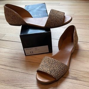 JCrew Open Toe Leopard Flats